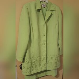 2pc Women's Lime Green Skirt Suit Plus Size